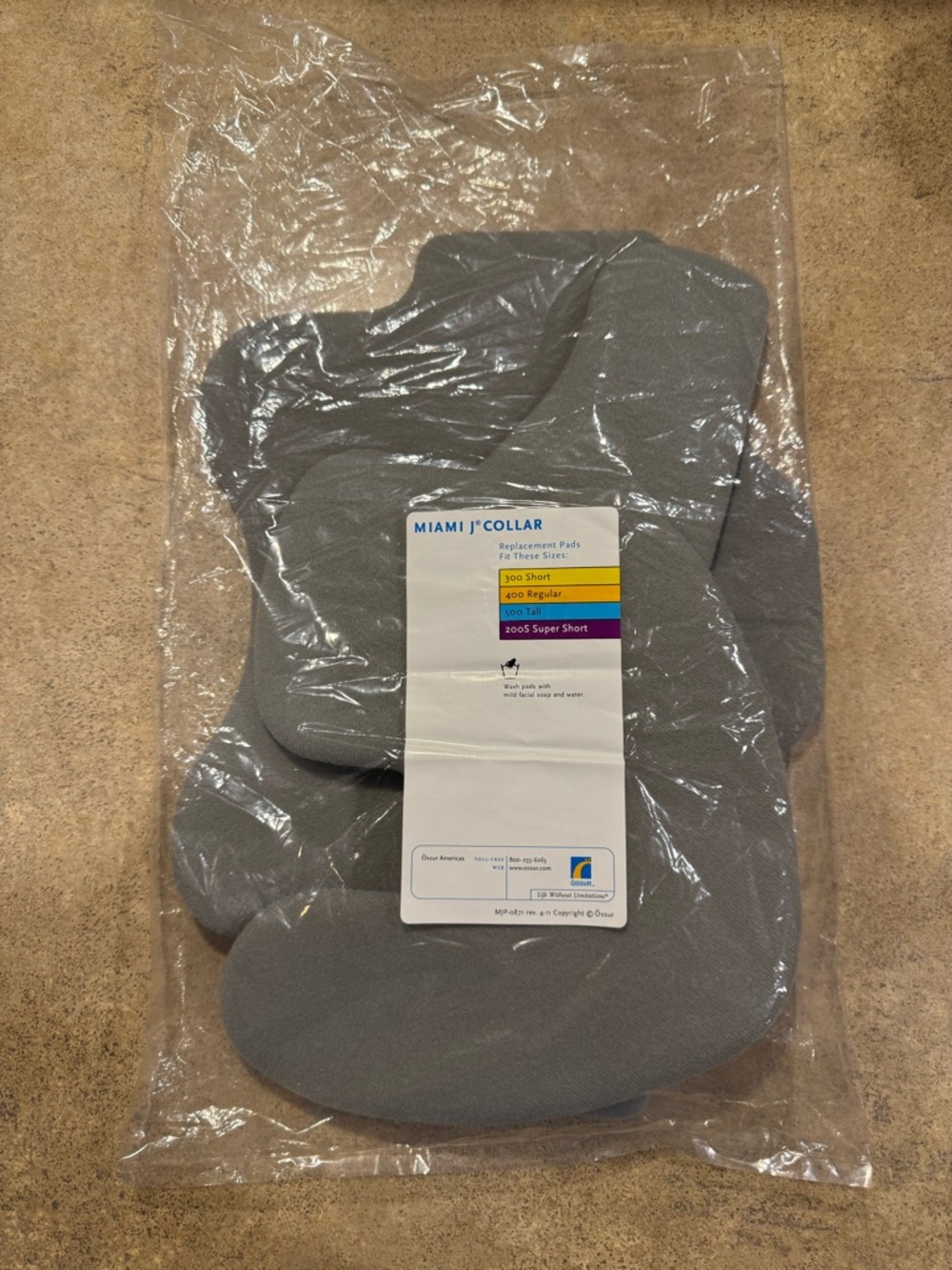 OSSUR MJP-100 Miami J Collar Adult Replacement Pad Set New in Sealed Bag